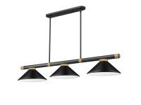 Three Light Billiard by Z-Lite - Vanguard Collection, Matte Black + Rubbed Brass Finish - 3050-3MB-RB-MMB