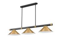 Three Light Billiard by Z-Lite - Vanguard Collection, Matte Black + Rubbed Brass Finish - 3050-3MB-RB-RB15