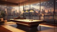 Three Light Billiard by Z-Lite - Vanguard Collection, Matte Black + Rubbed Brass Finish - 3050-3MB-RB-RB15