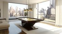 Three Light Billiard by Z-Lite - Vanguard Collection, Matte Black + Rubbed Brass Finish - 3050-3MB-RB-RB15