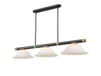Three Light Billiard by Z-Lite - Vanguard Collection, Matte Black + Rubbed Brass Finish - 3050-3MB-RB-WM16