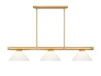 Three Light Billiard by Z-Lite - Vanguard Collection, Rubbed Brass Finish - 3050-3RB-AMO14