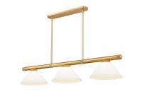 Three Light Billiard by Z-Lite - Vanguard Collection, Rubbed Brass Finish - 3050-3RB-AMO14