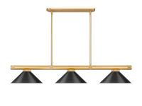 Three Light Billiard by Z-Lite - Vanguard Collection, Rubbed Brass Finish - 3050-3RB-MB15