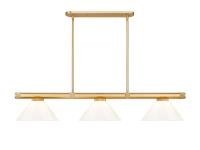 Three Light Billiard by Z-Lite - Vanguard Collection, Rubbed Brass Finish - 3050-3RB-PWH