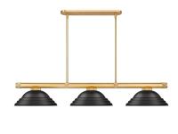 Three Light Billiard by Z-Lite - Vanguard Collection, Rubbed Brass Finish - 3050-3RB-SMB
