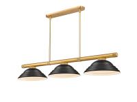 Three Light Billiard by Z-Lite - Vanguard Collection, Rubbed Brass Finish - 3050-3RB-SMB