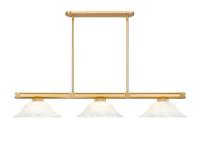 Three Light Billiard by Z-Lite - Vanguard Collection, Rubbed Brass Finish - 3050-3RB-WM16
