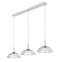 Three Light Linear Chandelier by Z-Lite - Lunelle Collection, Brushed Nickel Finish - 3051P12-3L-BN