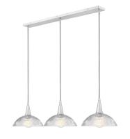 Three Light Linear Chandelier by Z-Lite - Lunelle Collection, Brushed Nickel Finish - 3051P12-3L-BN