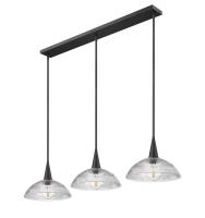 Three Light Linear Chandelier by Z-Lite - Lunelle Collection, Matte Black Finish - 3051P12-3L-MB