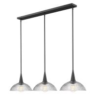 Three Light Linear Chandelier by Z-Lite - Lunelle Collection, Matte Black Finish - 3051P12-3L-MB