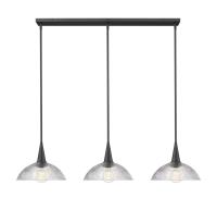 Three Light Linear Chandelier by Z-Lite - Lunelle Collection, Matte Black Finish - 3051P12-3L-MB
