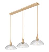 Three Light Linear Chandelier by Z-Lite - Lunelle Collection, Modern Gold Finish - 3051P12-3L-MGLD