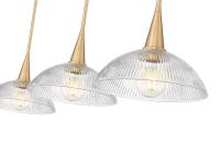 Three Light Linear Chandelier by Z-Lite - Lunelle Collection, Modern Gold Finish - 3051P12-3L-MGLD