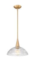 One Light Pendant by Z-Lite - Lunelle Collection, Modern Gold Finish - 3051P12-MGLD