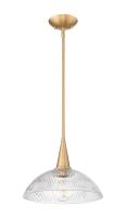 One Light Pendant by Z-Lite - Lunelle Collection, Modern Gold Finish - 3051P12-MGLD