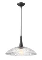 One Light Pendant by Z-Lite - Lunelle Collection, Matte Black Finish - 3051P18-MB