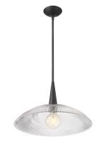 One Light Pendant by Z-Lite - Lunelle Collection, Matte Black Finish - 3051P18-MB