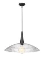 One Light Pendant by Z-Lite - Lunelle Collection, Matte Black Finish - 3051P24-MB