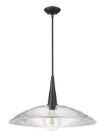 One Light Pendant by Z-Lite - Lunelle Collection, Matte Black Finish - 3051P24-MB
