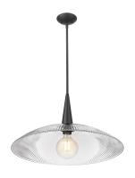One Light Pendant by Z-Lite - Lunelle Collection, Matte Black Finish - 3051P24-MB