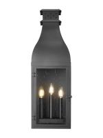 Three Light Outdoor Wall Mount by Z-Lite - Toulouse Collection, Sand Black Finish - 5030B-BK