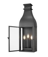 Three Light Outdoor Wall Mount by Z-Lite - Toulouse Collection, Sand Black Finish - 5030B-BK