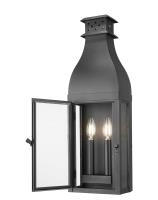 Two Light Outdoor Wall Mount by Z-Lite - Toulouse Collection, Sand Black Finish - 5030M-BK