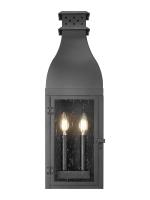 Two Light Outdoor Wall Mount by Z-Lite - Toulouse Collection, Sand Black Finish - 5030M-BK