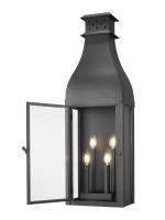Four Light Outdoor Wall Mount by Z-Lite - Toulouse Collection, Sand Black Finish - 5030XL-BK