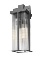 Two Light Outdoor Wall Mount by Z-Lite - Fortis Collection, Sand Black Finish - 5031B-BK