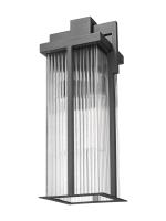Two Light Outdoor Wall Mount by Z-Lite - Fortis Collection, Sand Black Finish - 5031B-BK