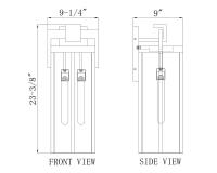 Two Light Outdoor Wall Mount by Z-Lite - Fortis Collection, Sand Black Finish - 5031B-BK