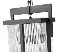 Three Light Outdoor Chain Mount Ceiling Fixture by Z-Lite - Fortis Collection, Sand Black Finish - 5031CHXL-BK