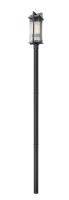 Two Light Outdoor Post Mount by Z-Lite - Fortis Collection, Sand Black Finish - 5031PHBR-5009P96-BK