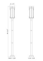 Two Light Outdoor Post Mount by Z-Lite - Fortis Collection, Sand Black Finish - 5031PHBR-5012P-BK