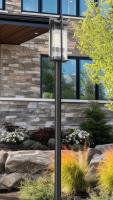 Two Light Outdoor Post Mount by Z-Lite - Fortis Collection, Sand Black Finish - 5031PHBR-5012P-BK