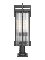 Two Light Outdoor Pier Mount by Z-Lite - Fortis Collection, Sand Black Finish - 5031PHBR-533PM-BK