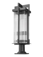 Two Light Outdoor Pier Mount by Z-Lite - Fortis Collection, Sand Black Finish - 5031PHBR-533PM-BK