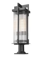 Two Light Outdoor Pier Mount by Z-Lite - Fortis Collection, Sand Black Finish - 5031PHBR-533PM-BK