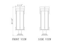 Two Light Outdoor Pier Mount by Z-Lite - Fortis Collection, Sand Black Finish - 5031PHBR-533PM-BK