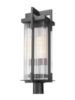 Two Light Outdoor Post Mount by Z-Lite - Fortis Collection, Sand Black Finish - 5031PHBR-BK