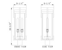 Two Light Outdoor Post Mount by Z-Lite - Fortis Collection, Sand Black Finish - 5031PHBR-BK