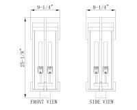 Two Light Outdoor Post Mount by Z-Lite - Fortis Collection, Sand Black Finish - 5031PHBS-BK