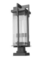 Two Light Outdoor Pier Mount by Z-Lite - Fortis Collection, Sand Black Finish - 5031PHBS-SQPM-BK