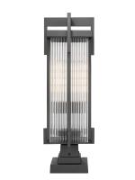 Two Light Outdoor Pier Mount by Z-Lite - Fortis Collection, Sand Black Finish - 5031PHBS-SQPM-BK