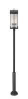 Three Light Outdoor Post Mount by Z-Lite - Fortis Collection, Sand Black Finish - 5031PHXLR-5010P-BK