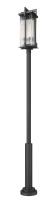 Three Light Outdoor Post Mount by Z-Lite - Fortis Collection, Sand Black Finish - 5031PHXLR-5010P-BK