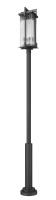 Three Light Outdoor Post Mount by Z-Lite - Fortis Collection, Sand Black Finish - 5031PHXLR-5010P-BK
